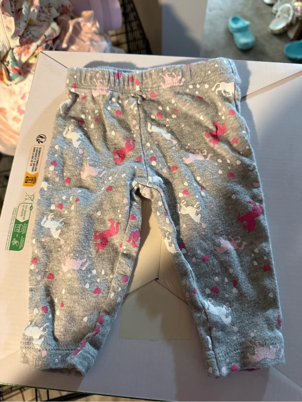 Baby Girls' Gray Unicorn Print Jogger Pants
